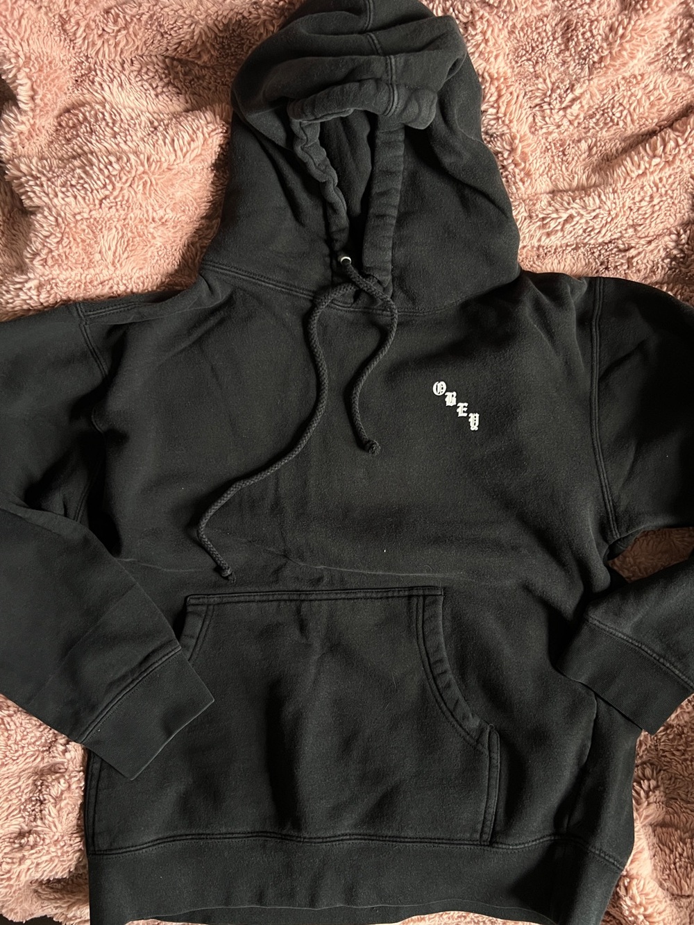 Obey Black Hoodie with White Label